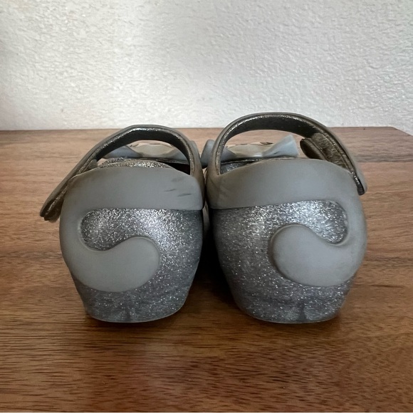 Mini Melissa Toddler Silver Glitter Cat Shoes Size 7 - Picture 7 of 11